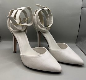 My Delicious Shoes White Leather Heels - Size 10