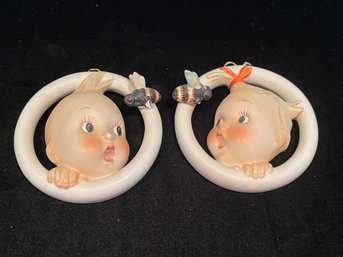 Pair Of Goebel Hummel Bi Ba-Bee Ring Wall Plaques