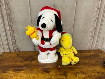 Vintage 1997 Santas Best Animated Snoopy & Woodstock Plush  Coynes 2004 Woodstock Plush Wrapped In Lights