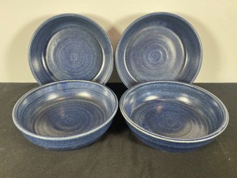 FOUR MIDCENTURY STUDIO POTTERY BOWLS SIGNED MAX