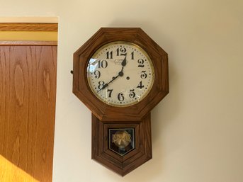Vintage New England Clock Company Regulator Wall Clock