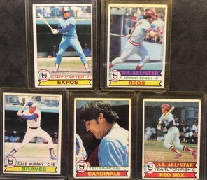 (5) 1979 Topps Baseball Cards With Hall Of Famers - M