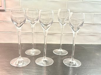 Set Of 5 - Leaded Wine Glasses