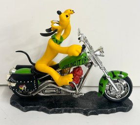 Disney PLUTO Howling It Up Fun On The Open Road Hamilton Collection Motorcycle