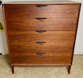 Mid Century Dillingham Walnut 5-Drawer Dresser