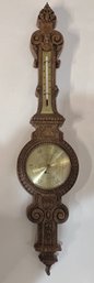 Beautifully Carved Wooden Barometer