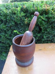 Wooden Mortar And Pestle