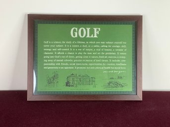 Framed Golf Quote