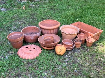 A Large Assortment Of Terracotta Planters & More