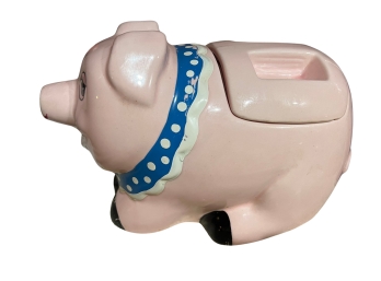 Vintage Pink Pig Ceramic Cookie Jar