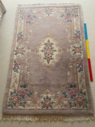 Floral Asian Wool Area Rug 69x44 Thick Tight Pile