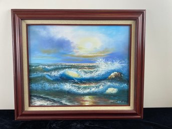 Beautiful Signed Painting Of The Ocean