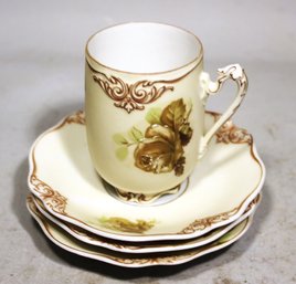 'old Ivory' Chocolate Cup And Three Saucers