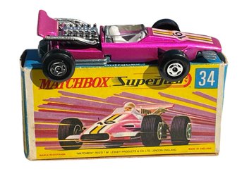 1970 Matchbox Superfast #34 Formula One 1 Racing Car ORIGINAL Box