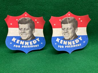 (2) Original And Vintage John F. Kennedy For President Paper Stickers.