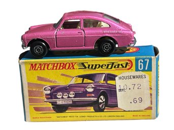 *Lot B*- MATCHBOX SUPERFAST PURPLE VW VOLKSWAGEN 1600TL 67 NEW W/ ORIGINAL BOX- Box Is Very Good