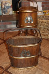 9 In Dia Bucket And 16 In Basket With Eagle Motif