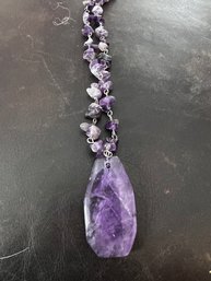 Purple Polished  Stone Necklace