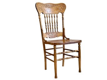 Vintage Pressed Back Oak Chair