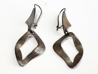 A Pair Of Vintage Mid Century Modern Sterling Silver Earrings By Bill Tendler
