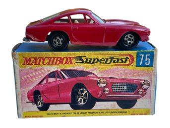 Vtg Lesney Matchbox Toys #75 Ferrari Berlinetta RED In Original Box Original Sticker- Awesome Car!!!