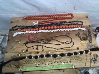 Jewelry/bead Lot, Includes Monet Bolo Tie