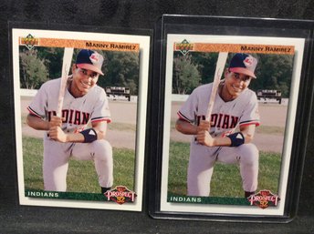 (2) 1992 Upper Deck Manny Ramirez Rookie Cards - M