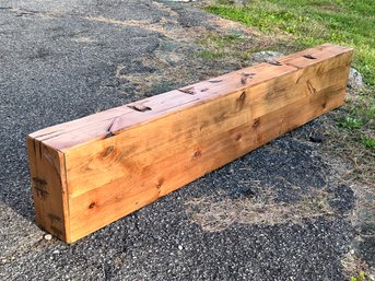 A Large Carved Pine Floating Mantle, Or Display Shelf