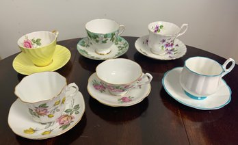 6 Beautiful Bone China Teacups ~ Royal Grafton, Elizabethan, Royal Albert & More ~