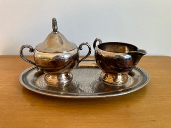 Cream And Sugar Server With Tray