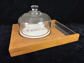 Mid Century Danish Goodwood Teak 'Cheese' & Cracker Tray With Domed Lid