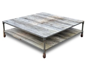 A Vintage Restoration Hardware Dutch Industrial Coffee Table - Massive!