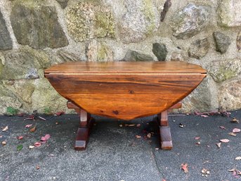 Wooden Carved Drop Leaf Coffee Table