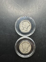 2 Mercury Dimes 1917, 1917-D