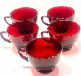 Nvv Royal Ruby Red Coffee Cups By Anchor Hocking