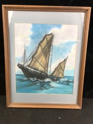 Anita H Harris Signed Sailboat Art