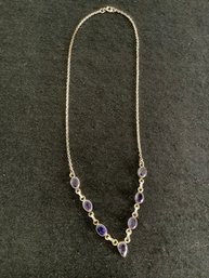 Sterling Purple Stone Necklace #11