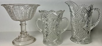 Lot B Of Misc. Vintage Pressed Glass (3)