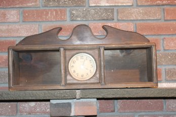 Wood Shelf With Clock