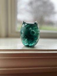 Gorgeous Green Art Glass Owl