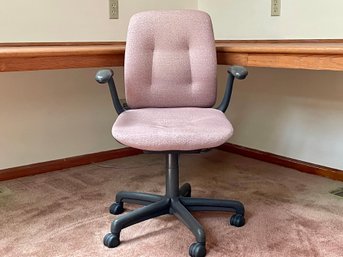 1989 Steelcase Swivel Desk Chair With Mauve Upholstery
