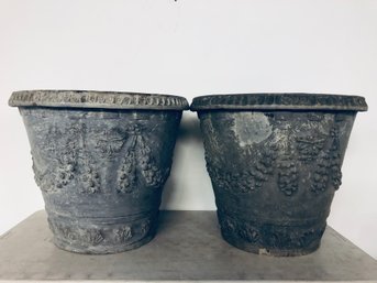 Pair Of Oversized Plastic Planters