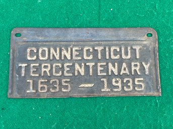 Connecticut Tercentenary License Plate 1635-1935
