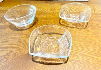 Simon Pearce  Glass Snack Bowls- Set Of 3