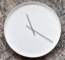 A Large Modern Brushed Steel Wall Clock By Karlsson