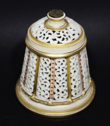 Antique Worcester Porcelain Bell Push ??? Latticed Porcelain