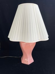 Pink Ceramic Twist Base Table Lamp