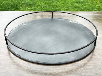 A Rustic Metal Rimmed Tray