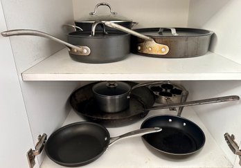 8 Cooking Pots, Pans & Egg Poacher By Calphalon, All Clad, Green Pan & More