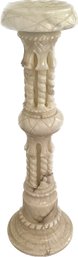 Elaborately Craved Alabaster Pedestal Column  (3 Of 3)